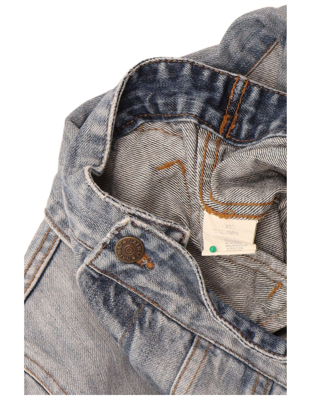 Naf Naf Ženska traper jakna UK 12 Srednje plavi cvjetni pamuk