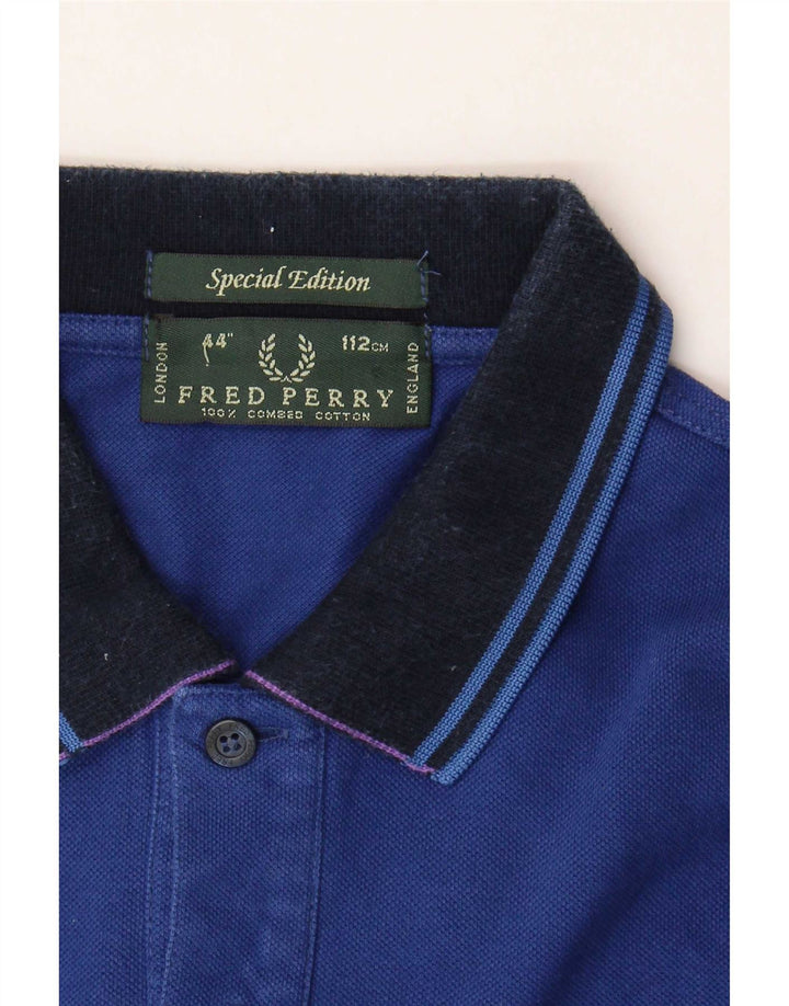 Fred Perry muška polo majica dugih rukava, pamuk na srednje plave pruge