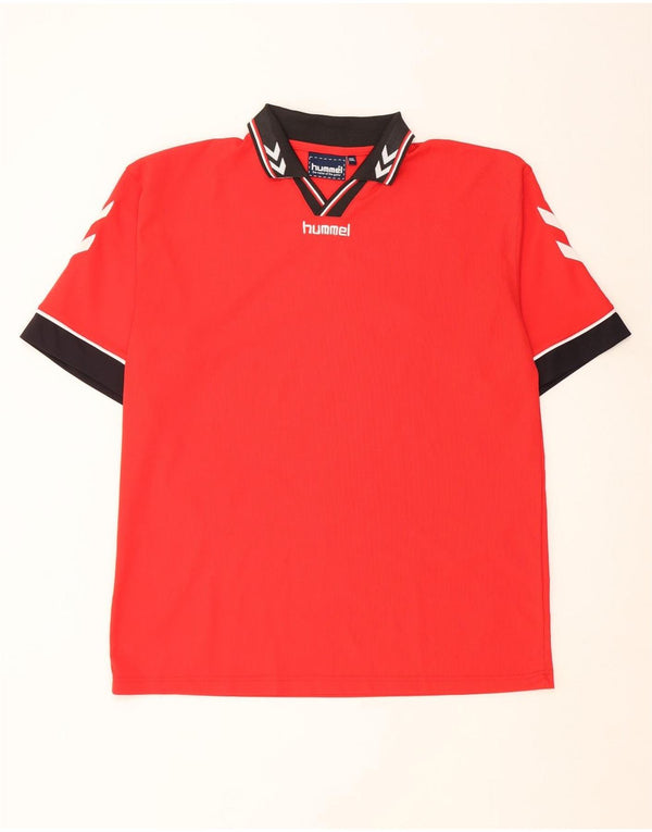 Hummel muška grafička polo majica 2XL poliester crvene boje