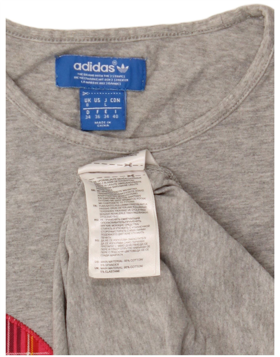 ADIDAS Ženska majica kratkih rukava s grafičkim motivima UK 8 Mali sivi flekasti pamuk