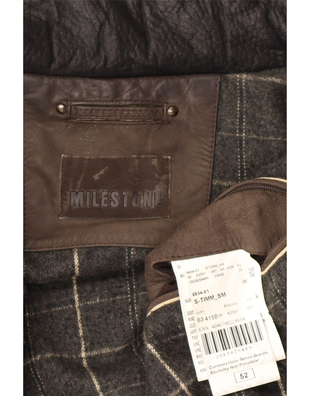 Milestone muški kožni kaput IT 52 XL smeđa koža