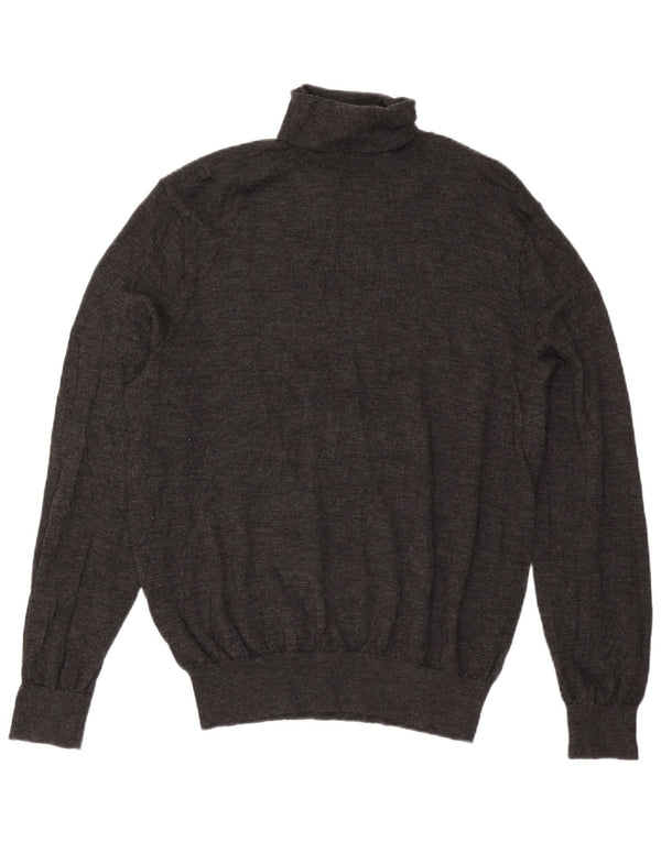 Polo Ralph Lauren muški pulover s rol izrezom XL siva merino vuna