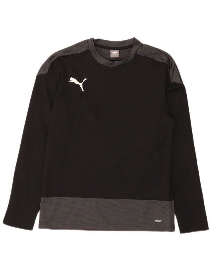 Puma majica dugih rukava za dječake 13-14 godina, crna boja, poliester