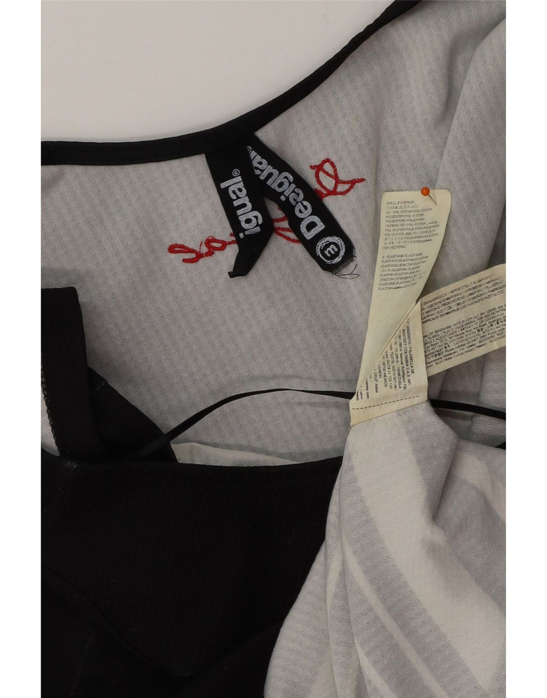 DESIGUAL ženska haljina uz kroj UK 12 Srednje crna cvjetna poliesterska haljina