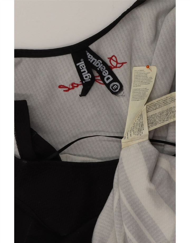 DESIGUAL ženska haljina uz kroj UK 12 Srednje crna cvjetna poliesterska haljina