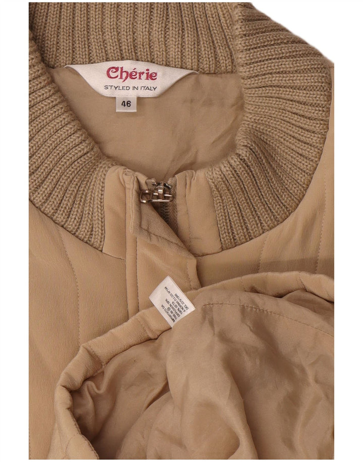 cherie ženska bomber jakna IT 46 Large Beige Silk