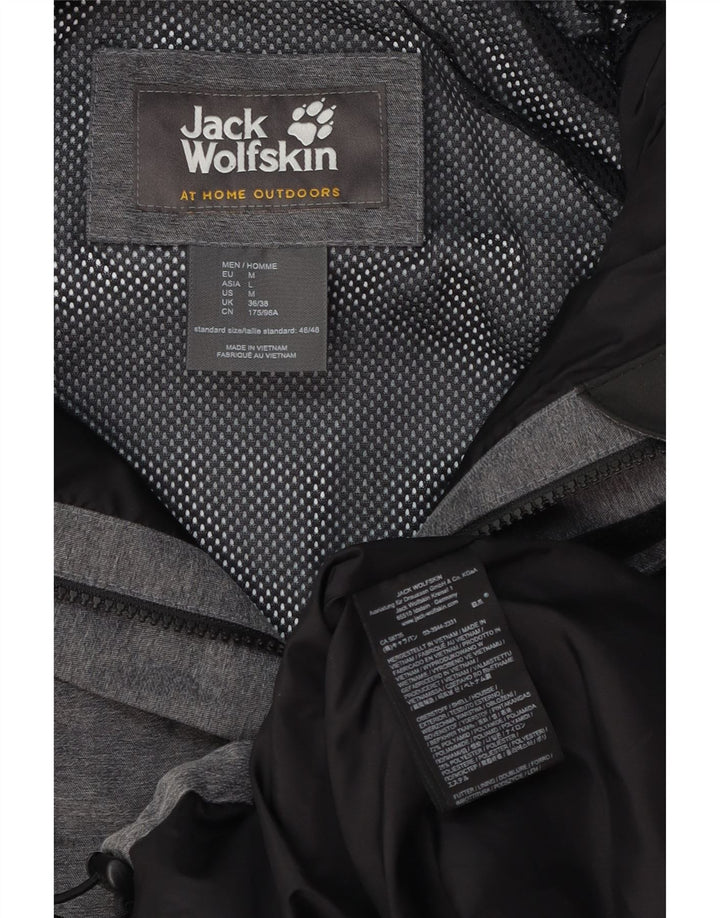 Jack Wolfskin muška kišna jakna s kapuljačom UK 36/38 srednje sivi poliamid