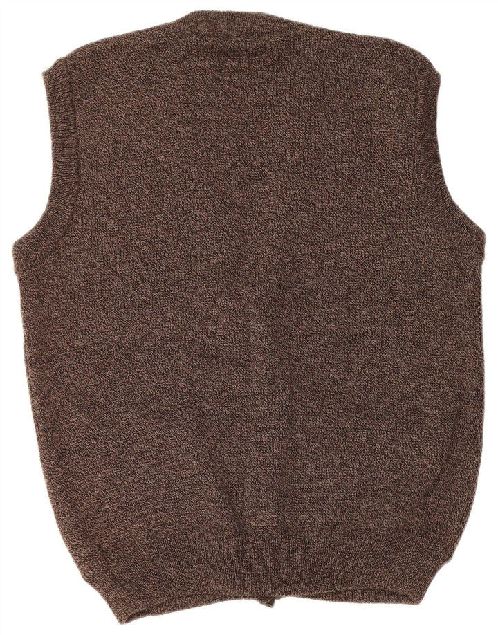 VINTAGE muški kardigan pulover bez rukava srednje smeđe boje Fair Isle