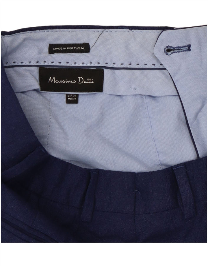 Massimo Dutti muške hlače ravnog odijela W34 L29 tamnoplave