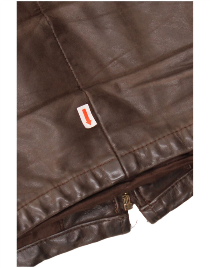 VINTAGE muška kožna jakna UK 36 Mala smeđa koža