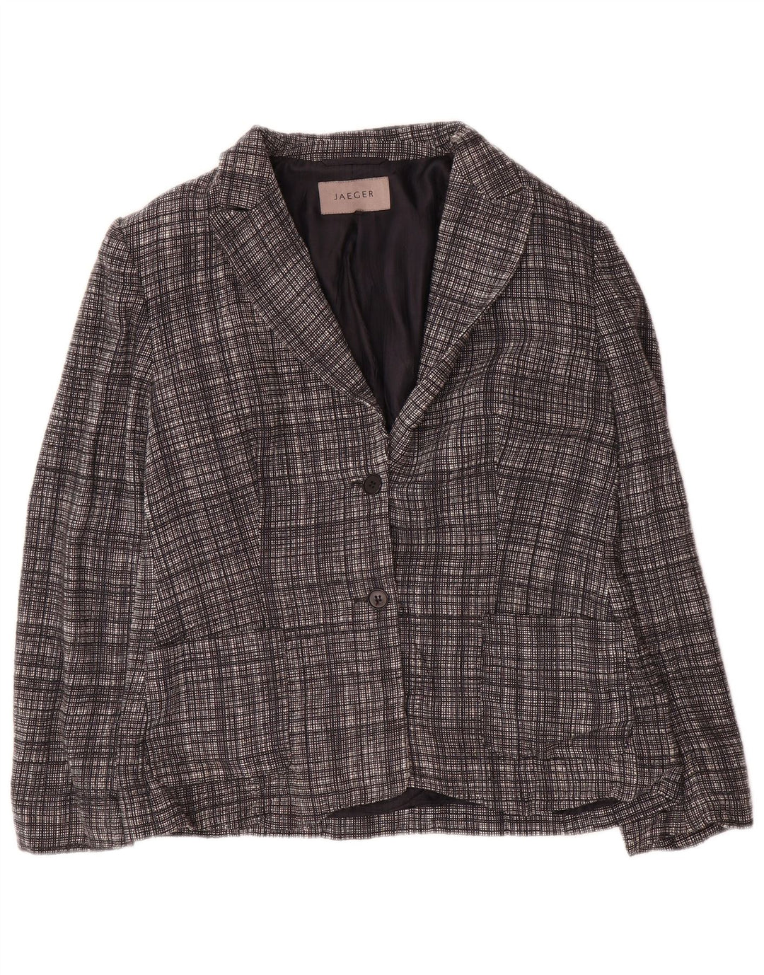 Jaeger ženski sako sa 2 gumba UK 12 Srednje siva karirana vuna