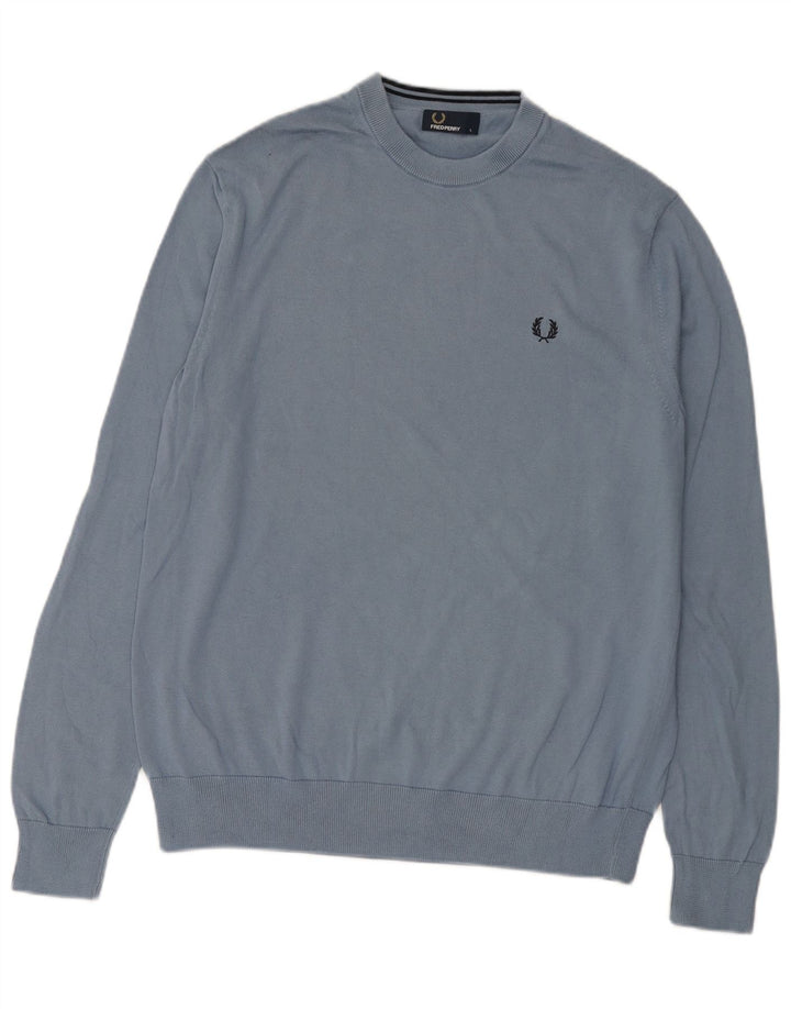 FRED PERRY Muški pulover s okruglim izrezom Veliki plavi pamuk