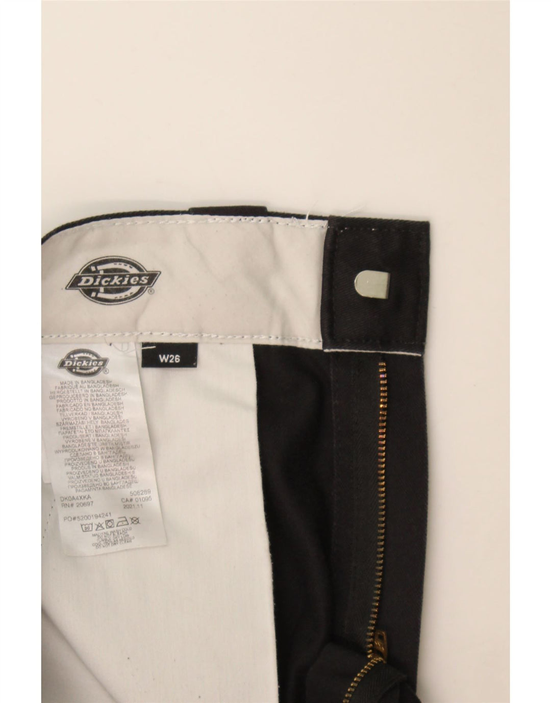 Dickies ženske ravne chino hlače W26 L26 crni poliester