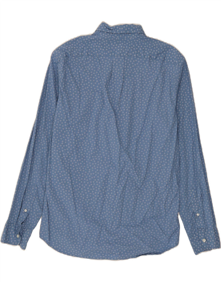 J. CREW Mens Slim Shirt Medium Blue Floral Cotton Vintage J. Crew and Second-Hand J. Crew from Messina Hembry 