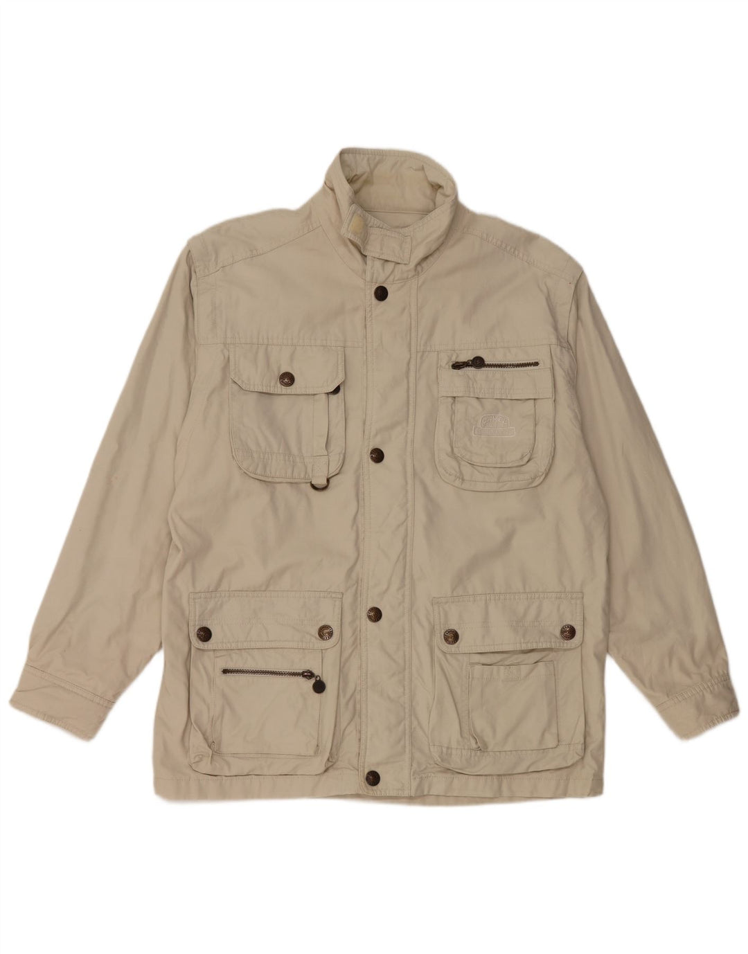 CAMEL Mens Utility Jacket UK 40 Large Beige Cotton