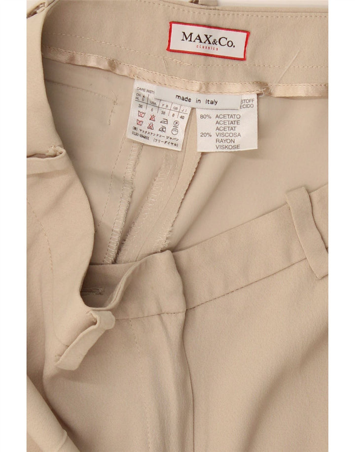 MAX & CO. Ženske široke ležerne hlače UK 8 male W26 L28 bež acetat