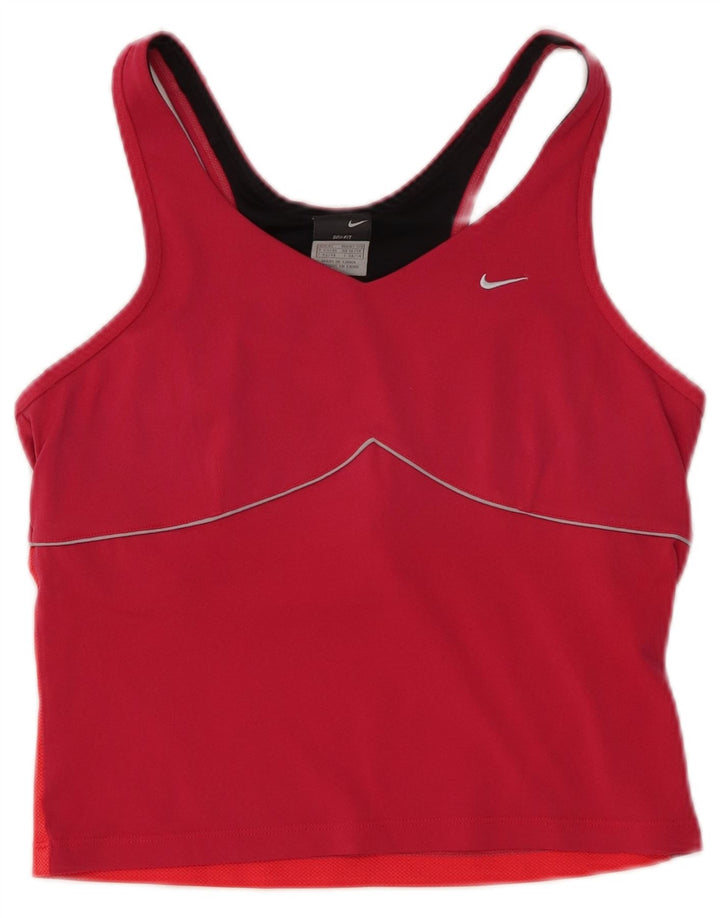 NIKE Ženska Dri Fit Crop Vest Top UK 16/18 XL Pink Colourblock