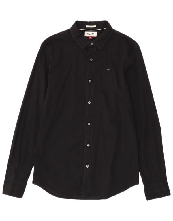 TOMMY HILFIGER Muška uska košulja Srednje crni pamuk