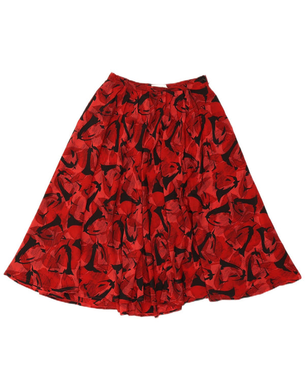 Vintage ženska plisirana suknja s apstraktnim uzorkom IT 42 srednje W26 crvena klasična