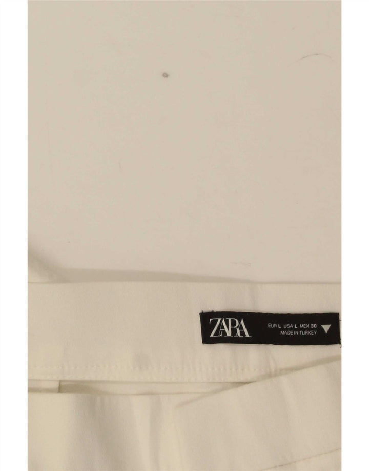 Zara ženske ravne skraćene hlače velike W30 L25 bijele