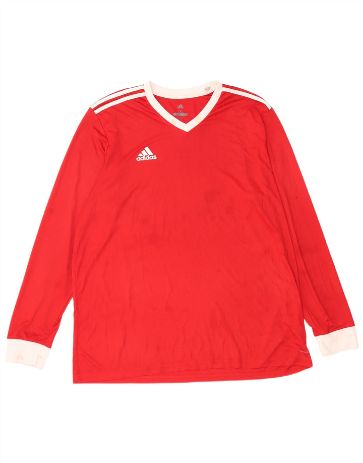 Adidas muška majica Climalite dugih rukava 2XL crveni poliester