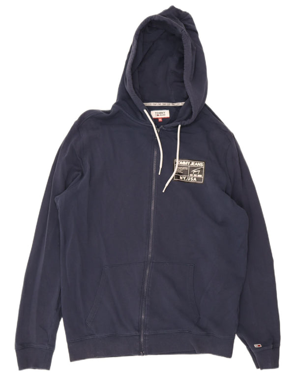 Tommy Hilfiger muški pulover s kapuljačom s patentnim zatvaračem 2XL tamnoplavi pamuk