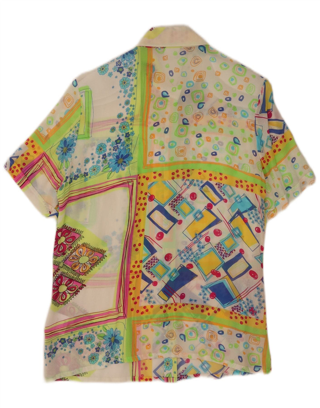 VINTAGE Womens See Through Shirt Blouse EU 38 Medium Multicoloured Floral