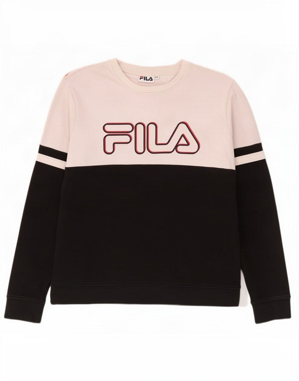 Fila Boys Graphic Sweatshirt Džemper 15-16 godina crni pamuk u boji
