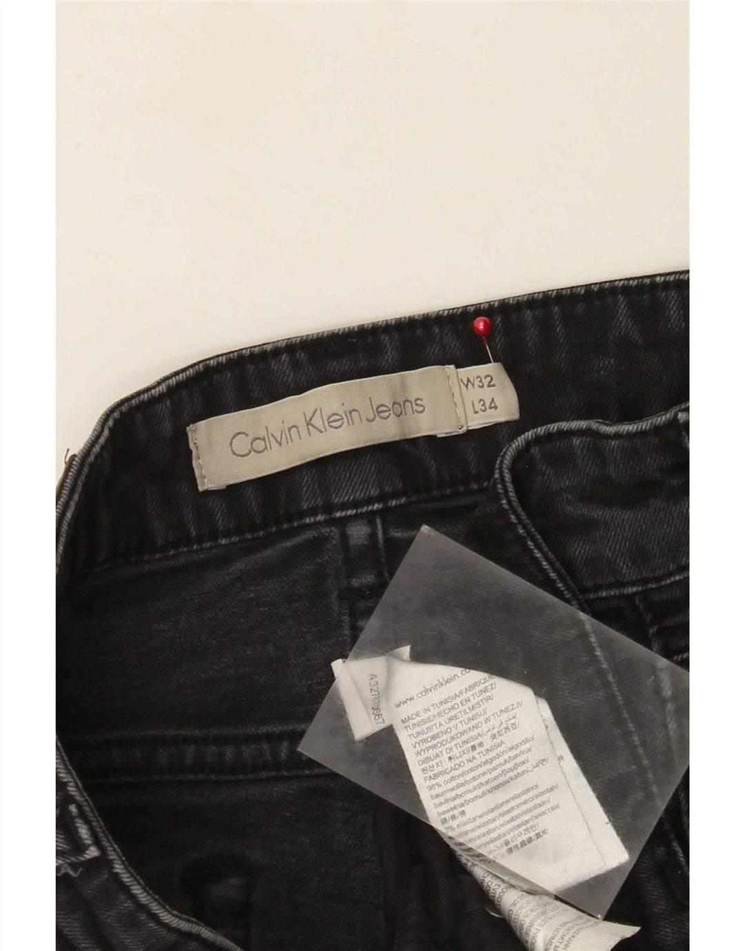 Calvin Klein ženske uske traperice W32 L34 crni pamuk