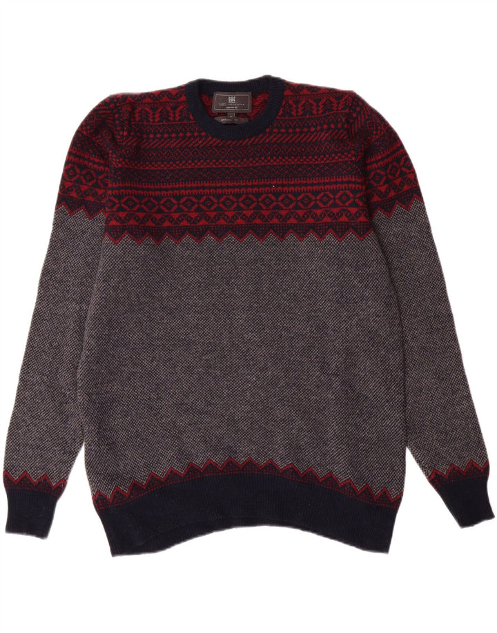 MARKS & SPENCER Womens Crew Neck Jumper Sweater UK 14 Medium Navy Blue Vintage Marks & Spencer and Second-Hand Marks & Spencer from Messina Hembry 