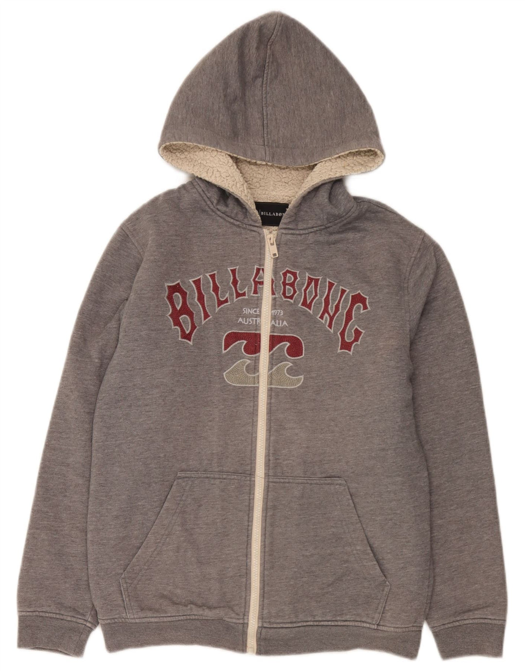 Billabong Boys pulover s kapuljačom s patentnim zatvaračem, 15-16 godina, sivi poliester