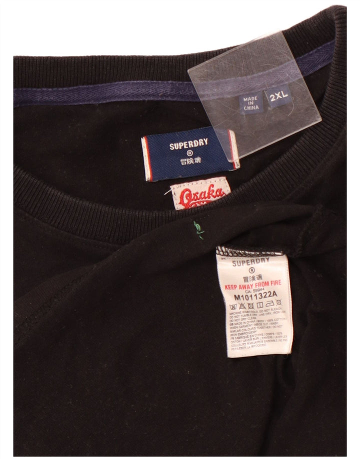 SUPERDRY muška majica kratkih rukava s grafičkim motivima 2XL crni pamuk