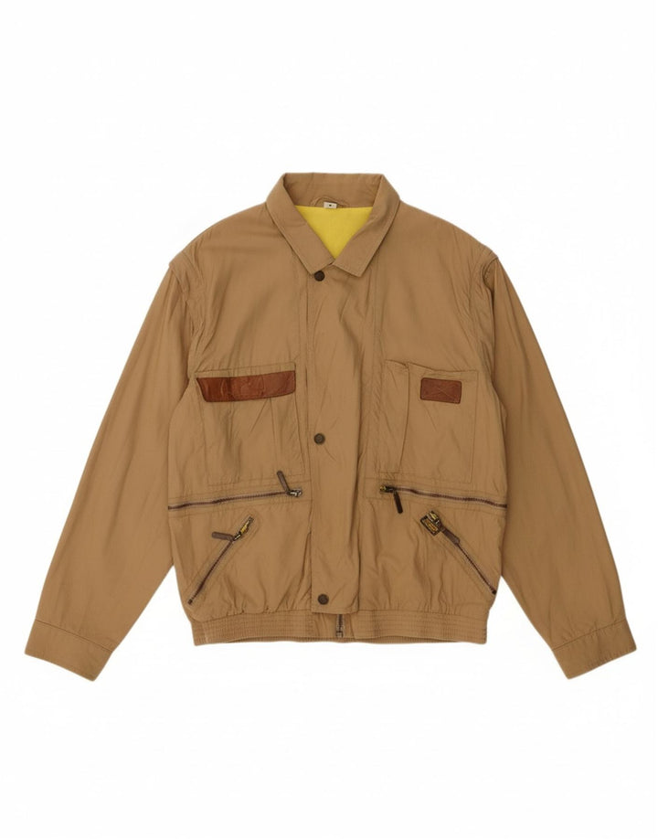 CIESSE PIUMINI Mens Utility Jacket IT 48 Medium Beige Cotton