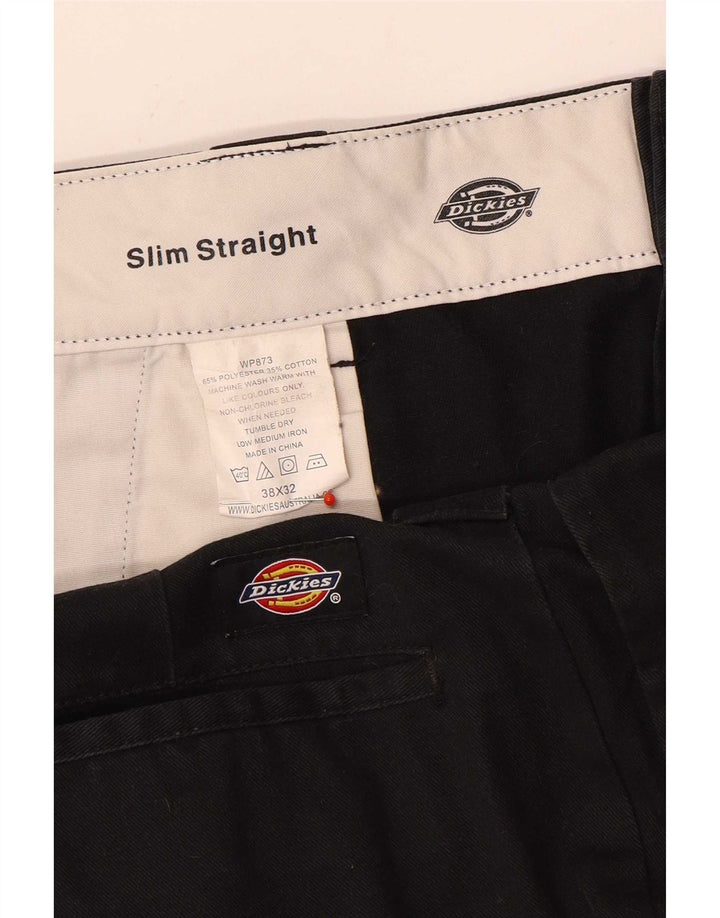 Dickies muške uske ravne chino hlače W38 L32 crni poliester