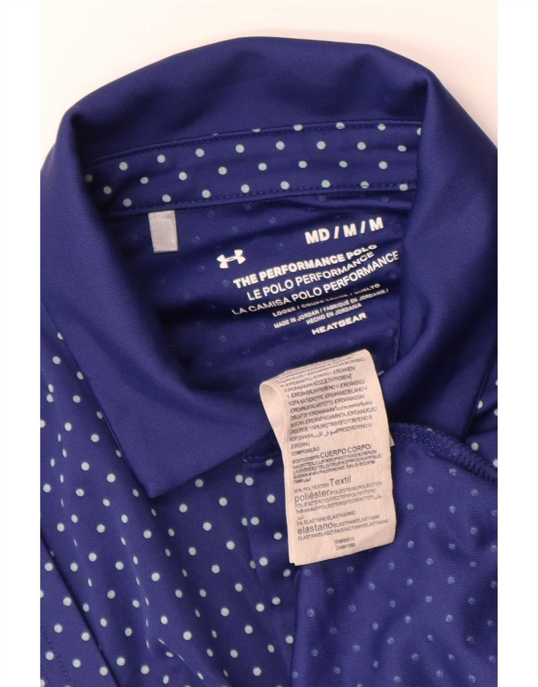 Under Armour muška polo majica Heat Gear Srednje plavi točkasti poliester