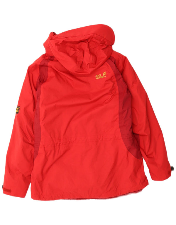 Jack Wolfskin ženska vjetrovka s kapuljačom UK 12 srednje crvene boje