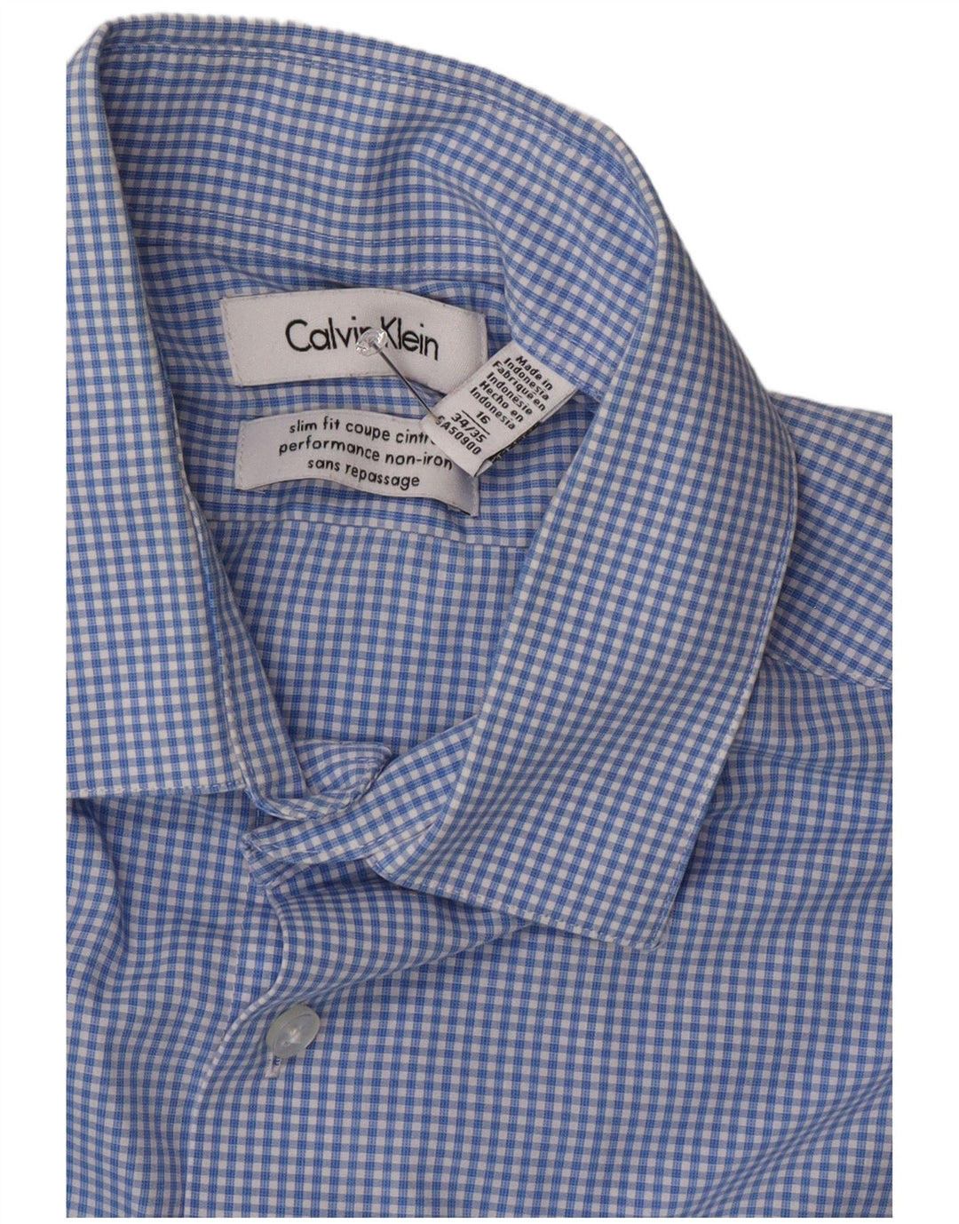 Calvin Klein muška uska košulja veličine 16 velika plava gingham