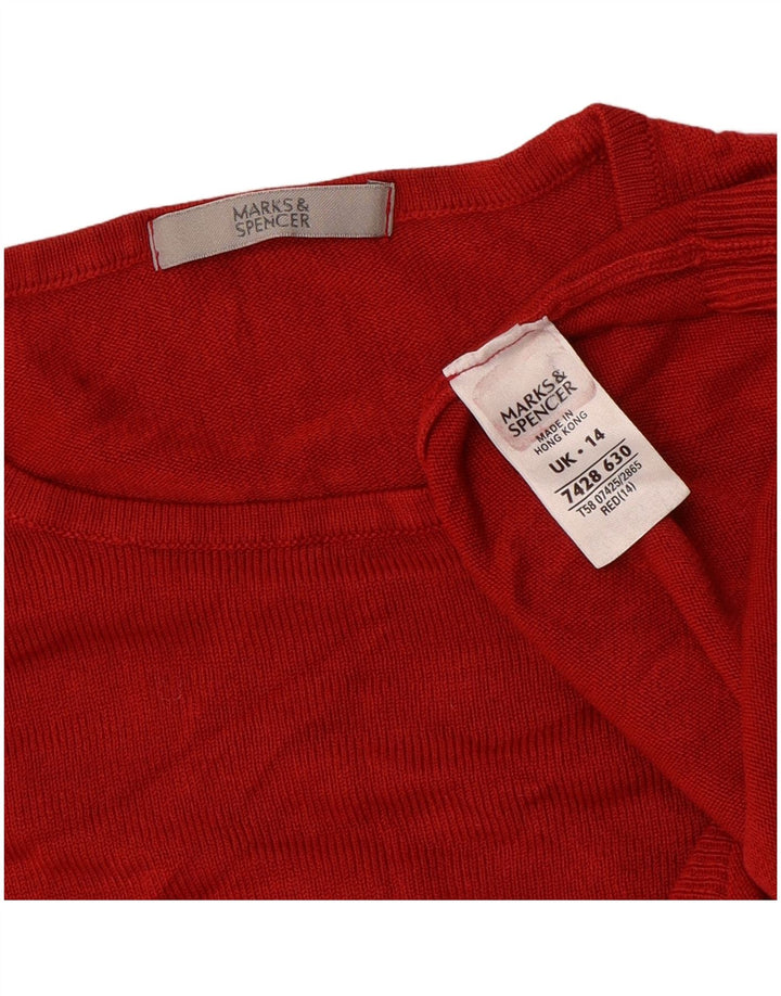 Marks & Spencer ženski pulover s okruglim izrezom UK 14 srednje crvena