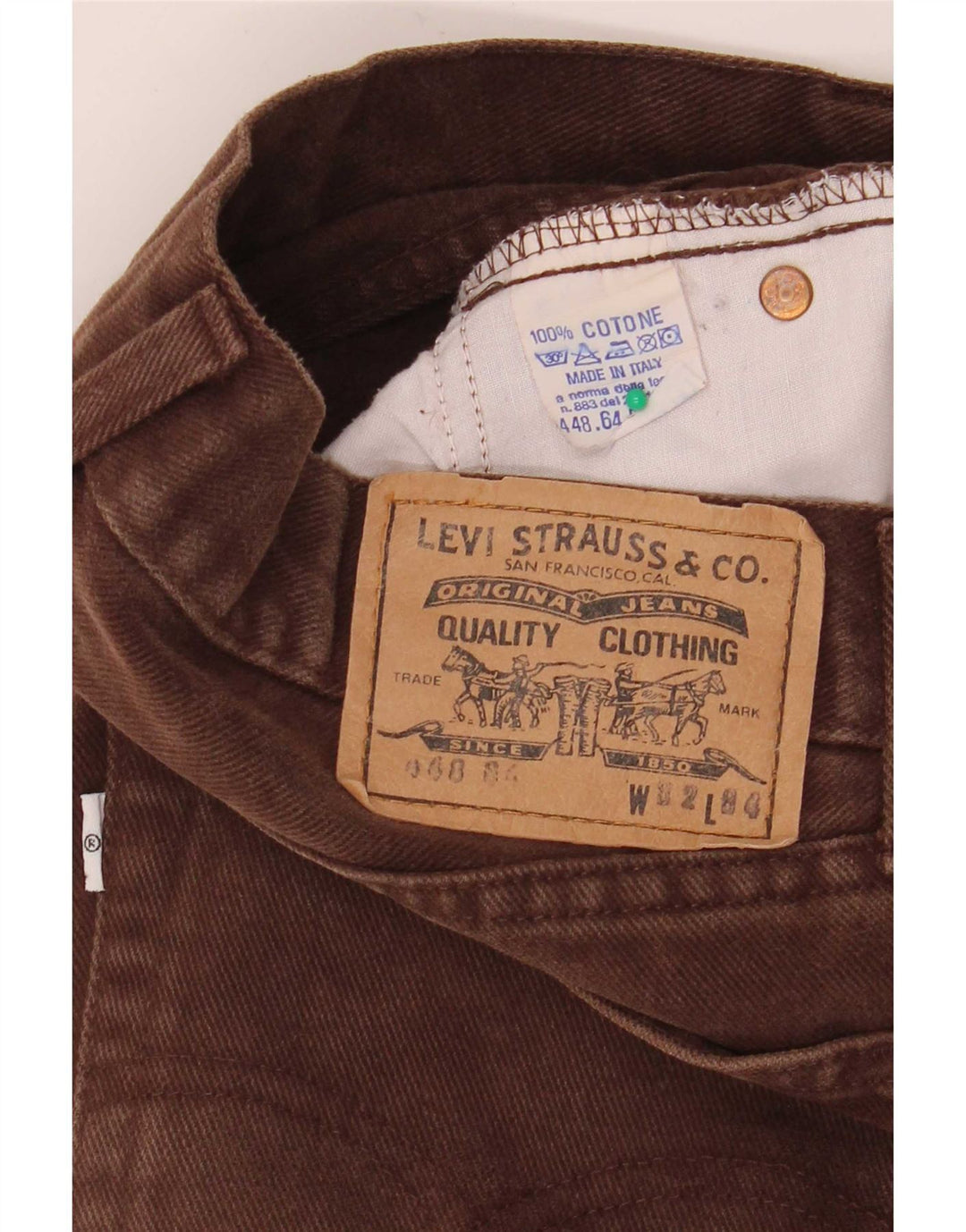 Levi's muške 448 ravne traperice W32 L34 smeđi pamuk