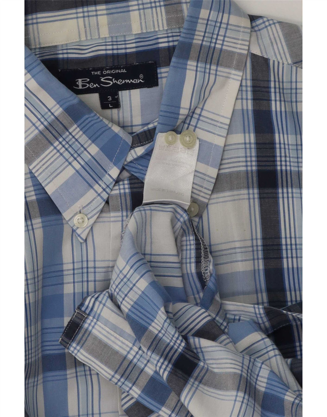 Ben Sherman muška majica kratkih rukava veliki plavi karirani pamuk