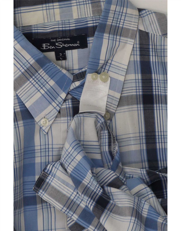 Ben Sherman muška majica kratkih rukava veliki plavi karirani pamuk
