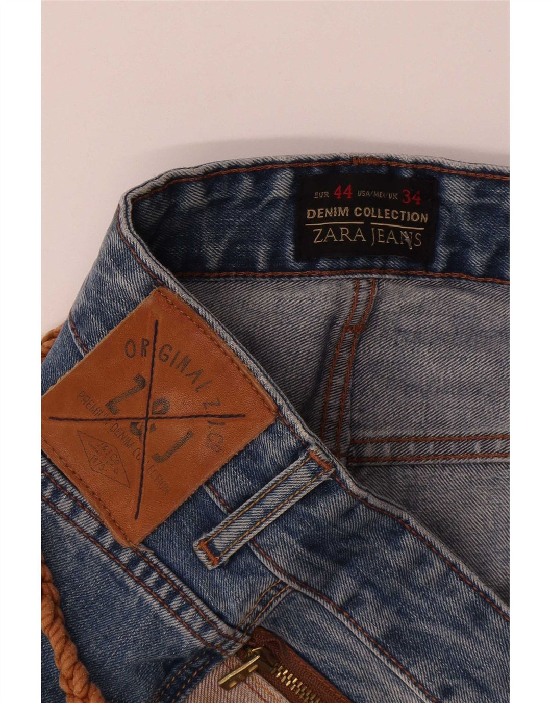Zara muške uske traperice EU 44 Large W34 L32 plavi poliester