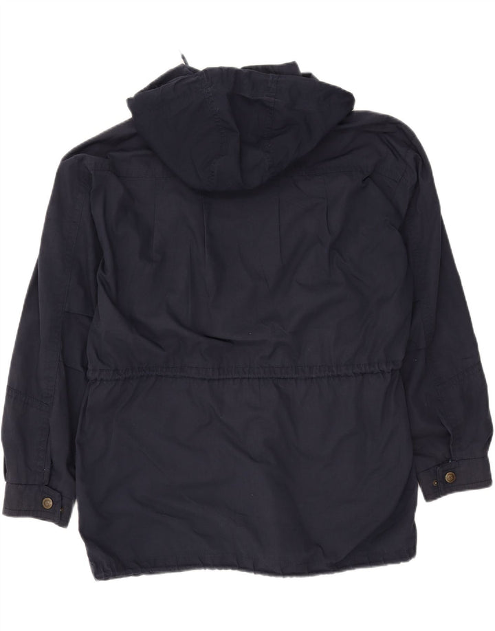 BRUGI Womens Oversized Hooded Parka Jacket IT 46 Large Navy Blue