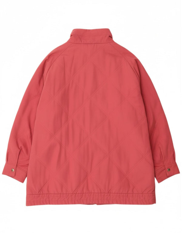 VINTAGE ženska prošivena jakna UK 22 3XL ružičasti poliester