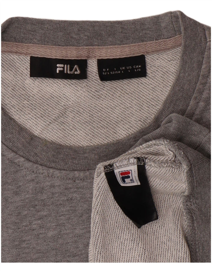 FILA Mens Graphic Sweatshirt Jumper Large Grey Cotton