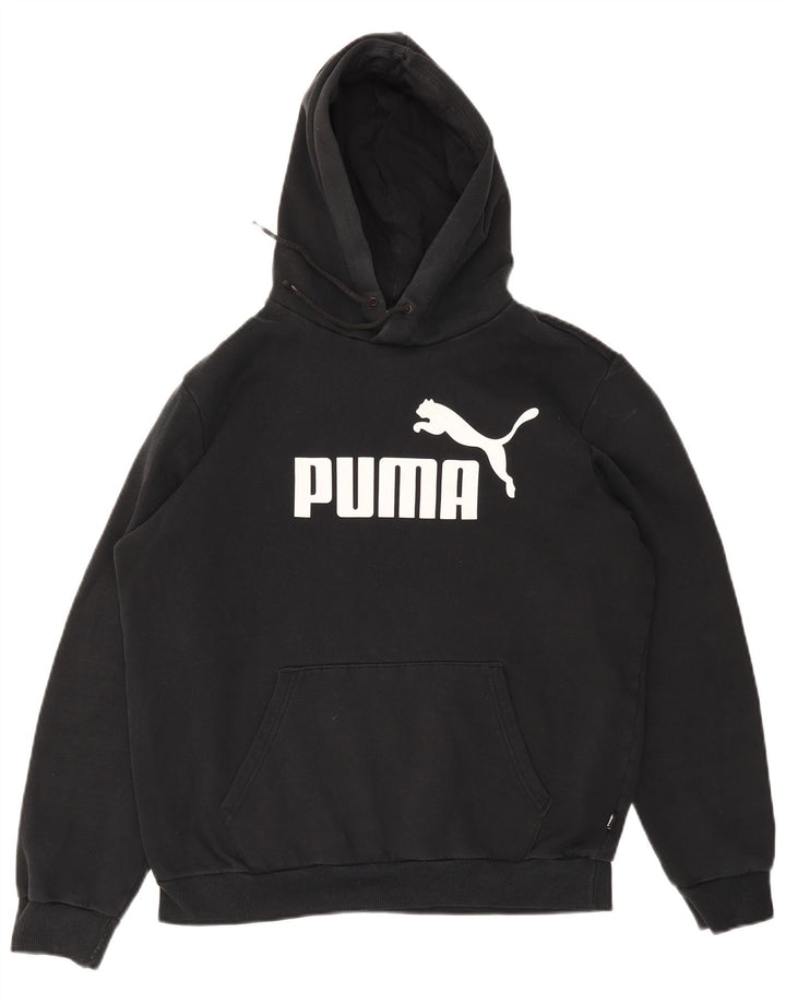 PUMA muška majica s kapuljačom srednje veličine, crni pamuk
