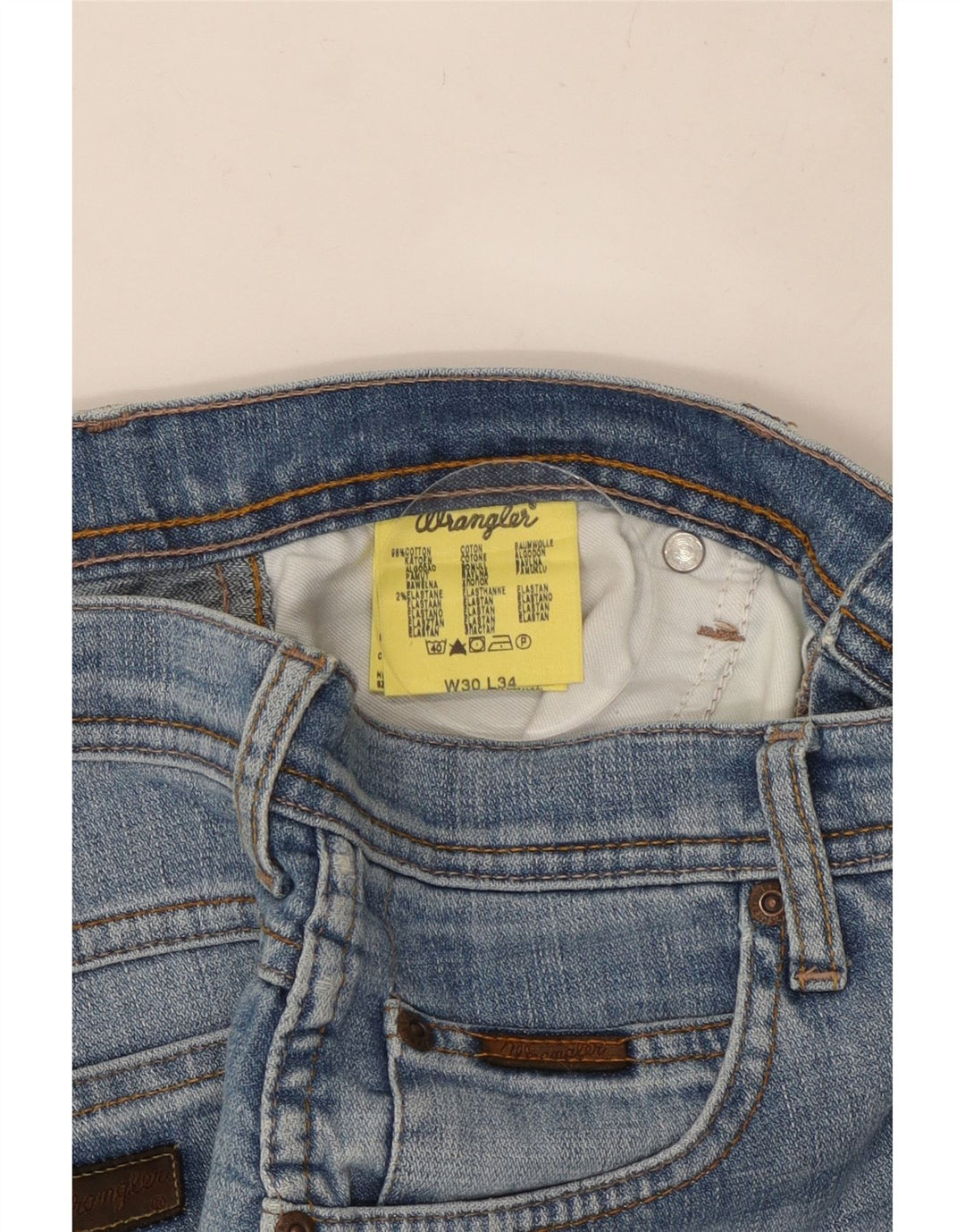 WRANGLER Mens Straight Jeans W30 L30 Blue Cotton