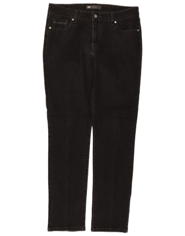 LEVI'S ženske uske traperice srednjeg rasta US 12 Large W32 L30 crni pamuk