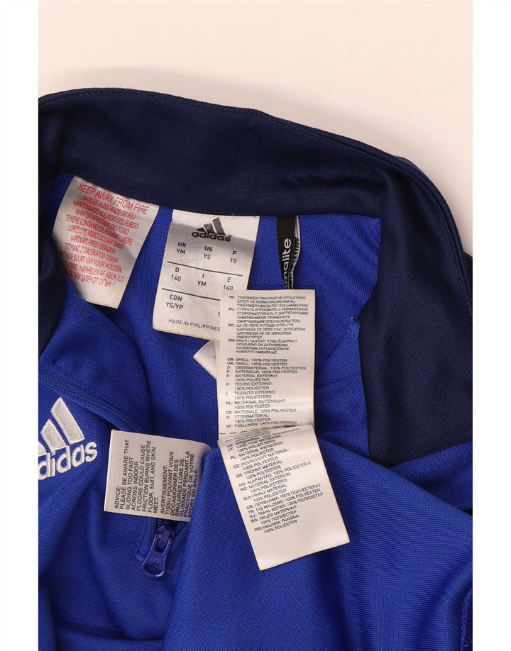 ADIDAS Boys Climalite Pullover Tracksuit Top 9-10 Years Medium  Blue