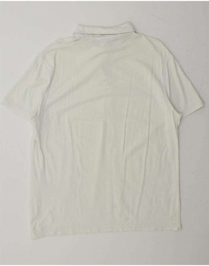K-WAY Mens Polo Shirt XL White Vintage K-Way and Second-Hand K-Way from Messina Hembry 